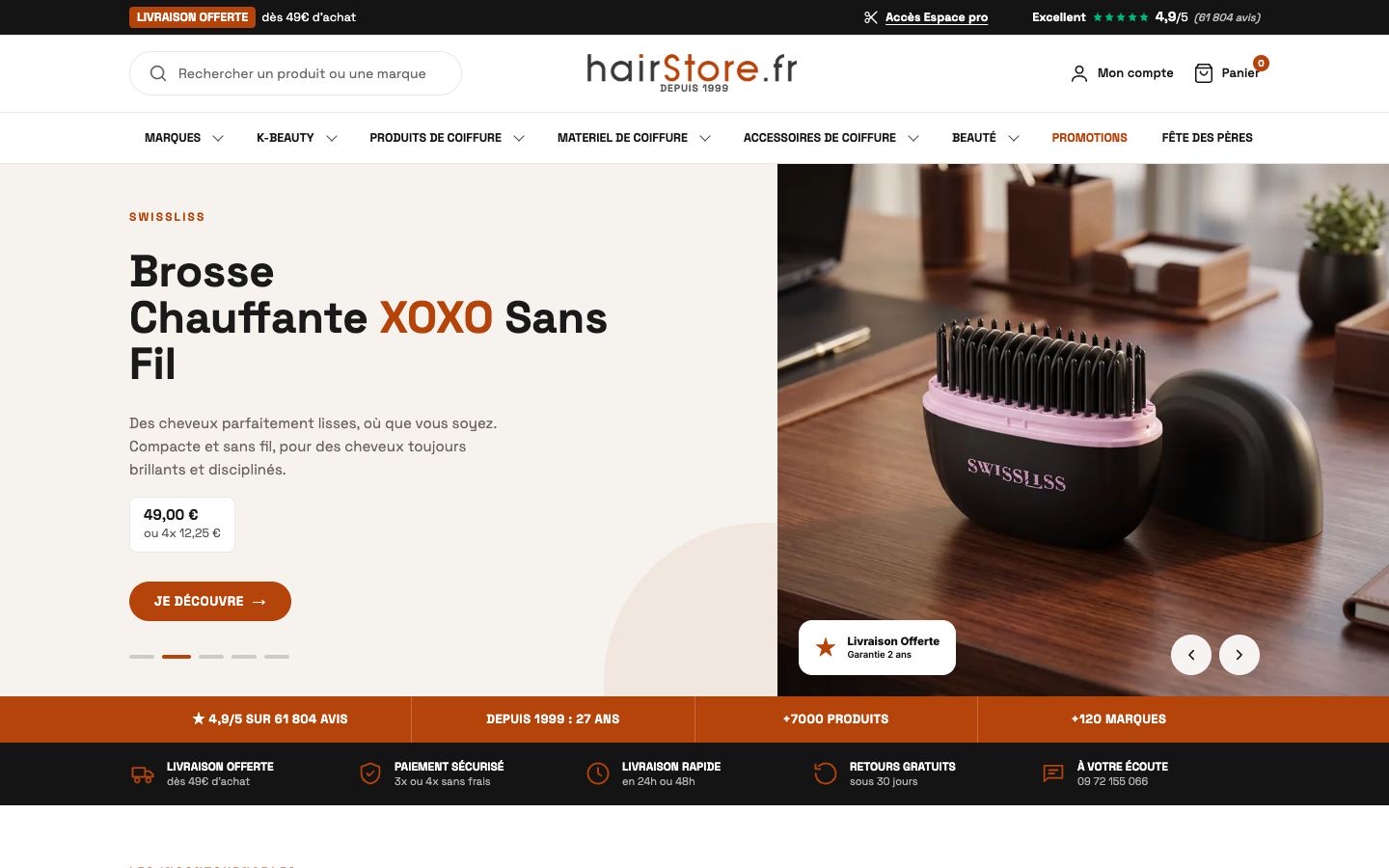 Storefront headless HairStore construit par Reggao